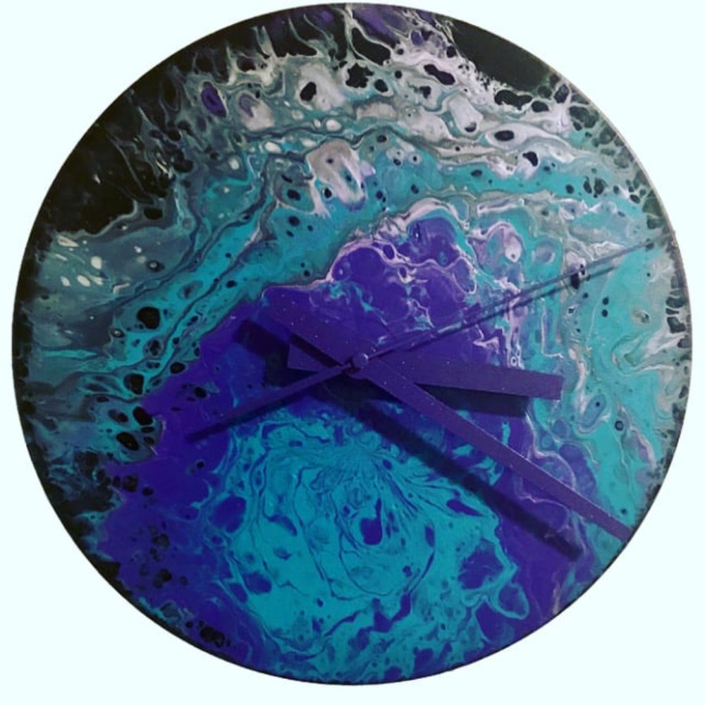 Painted Vinyl Record Clock- "The Enchanted Rose"